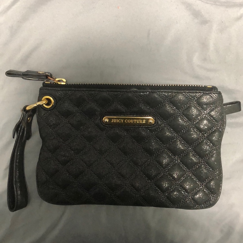 Black Juicy Couture Quilted Wristlet